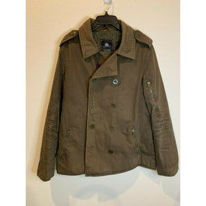ROCK & REPUBLIC Men Medium Double-Breasted PEA COAT Jacket Outdoor Canvas/cotton